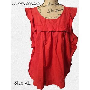 LC Lauren Conrad Red Ruffle-Trim Size XL